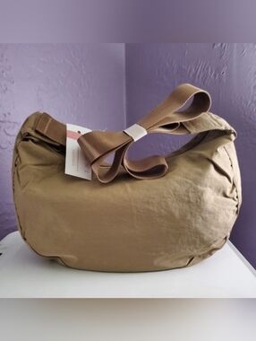 Medium Nylon Crescent Crossbody Bag